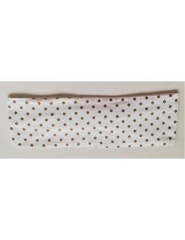 Bandeau  blanc a pois bronze